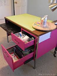 Mad In Crafts Work Table With Plutonium Paint Mad In Crafts Desk Organization Diy Diy Craft Room Craft Table