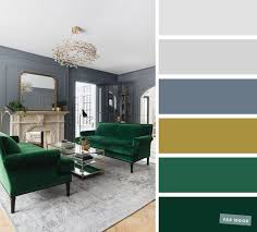Emerald Green Blue Grey The Best Living Room Color Schemes In 2020 Green Living Room Color Scheme Color Palette Living Room Living Room Color