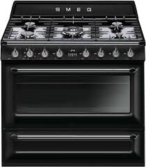 Smeg Tru90bl 36 Inch Freestanding Dual Fuel Range With 5 Sealed Burners 4 4 Cu Ft True Convection Oven Halogen Oven L Freestanding Oven Smeg Dual Fuel Oven
