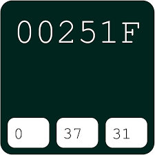 Spruce green poly '56 colors available on '55 models. Ford Spruce Green 00251f Hex Color Code Rgb And Paints
