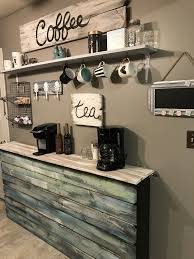 Be creative and hang those cups over. Farmhouse Coffee Bar Console Table Www Facebook Com Kansasbarndoor Coffee Bar Home Coffee Bars In Kitchen Bars For Home
