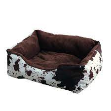 Buy products such as vibrant life faux velvet box bed gray at walmart and save. Chocolate Sherpa Lined Cowhide Dog Bed Large Walmart Com Walmart Com