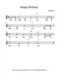 Happy Birthday Lead Sheet Happy Birthday Music Happy Birthday Song Lyrics Piano Sheet Music Beginners