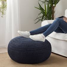Sandared Bodenkissen Dunkelblau 71 Cm Ikea Osterreich Pouffe Knitted Pouffe Ikea
