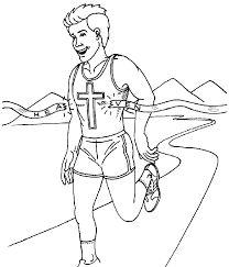 Running The Race Coloring Page Coloring Pages Monster Coloring Pages Bible Coloring Pages