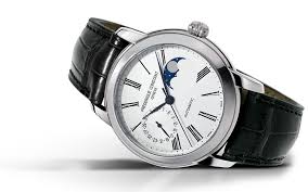 White roman numeral indexes water resistance: Frederique Constant Classic Moonphase Manufacture Fc 712ms4h6