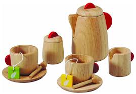 Amazon Com Plan Toy Tea Set Solid Wood Version Toys Games Toy Tea Set Wooden Tea Set Plan Toys