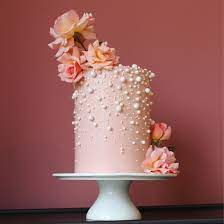 Peach Buttercream Pearl Cake Pearl Cake Fresh Flower Cake Flower Cake Decorations