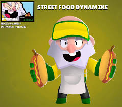 Today in brawl stars we buy the new dynamic skin and play with it! Skin Idea Street Food Dynamike Brawlstars