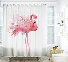 Choose from a number of great designs or create your own! Pink Flamingo Shower Curtain White Ink Bird Flamingo Shower Curtain Bathroom Shower Curtains Flamingo Shower