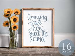 Amazing Grace Sign, Amazing Grace, Christian Music, Hymn Quotes, Hymn  Lyrics, Christian Decor, Farmhouse Christian, Country Christian, Bible