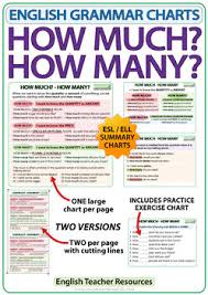 How Much How Many English Grammar Charts