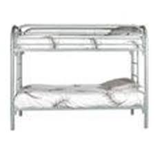 Our loft beds have a twin bed on top with open space underneath for a desk, another bed, etc. 818 394 Twin Over Twin Silver Metal Bunk Bed American Freight Sears Outlet