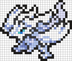 Reshiram Pokemon Sprite Kandi Pattern Pixel Art Pokemon Perler Bead Pokemon Patterns Pokemon Perler Beads