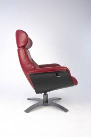Fauteuil cabriolet cuir pas cher. Fauteuil Relax Cuir Rouge Et Chene Noir Vega Maisons Du Monde