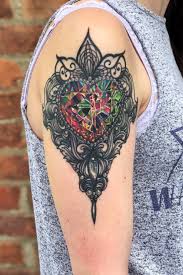 This sheet is a licensed unnumbered reprint from the original design made in the 90s (original sheet was collector. Tattoo Uploaded By Elva Stefanie Lisa Frank Gemstone Gothic Ornamental Heart Tattoo 569650 Tattoodo