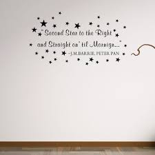 Barrie lived close to kensington gardens and loved the park, so much that his first he lands next to the long water, just where we find the peter pan statue today. Letter Quote Wall Decal Second Star To The Right And Straight On Till Morning Wall Sticker For Kids Boys Room Decor Quote Wall Decal Wall Decalswall Stars Aliexpress
