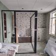 BLACK SLIM PROFILE GLASS SHOWER CUBICAL