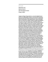 Letter to Alderman by Nissrine Bedda