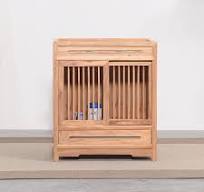 Neo Chinese Cabinet Natural Sliding Crib Doors Accent Cabinet