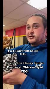 Food review at @Chicken Spot. First time trying the Boney Butter Burger.  #honeybutter #shottymillz #rapper #foodreview #rap