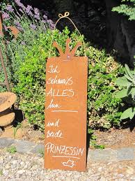 Tisch, garten, bett (german edition). Edelrost Schild Prinzessin Mit Kronenrand Angels Garden Dekoshop