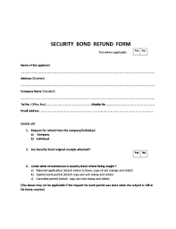 Check spelling or type a new query. Fillable Online Security Bond Refund Form Pdf Fax Email Print Pdffiller