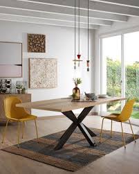 Shop the finest dining room furniture from the comfort of your home. Table Argo 200 Cm Melamine Naturel Pieds Noire Kave Home Kave Home Dining Table Dining Room Table