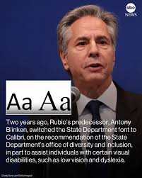 The Calibri font is going away at the State Department after Secretary of  State Marco Rubio inked a memo mandating that the agency use only Times New  Roman for official communications, according