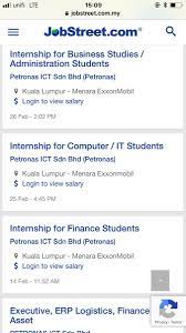Requirement minimum diploma in any discipline fresh graduates are encourage to apply. Petronas Ict Sdn Bhd Internship
