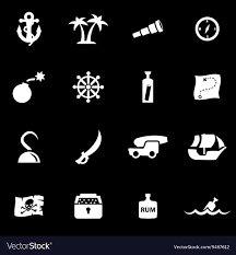 White Pirate Chart Icon Set