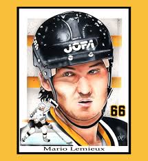 Penn State logo painting with hockey equipment