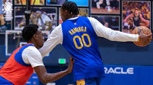 Andre iguodala of the miami heat and stephen curry of the golden state warriors share a laugh at the end of the game at the american airlines arena on april 1, 2021, in miami. L9 L3ypzlwfipm