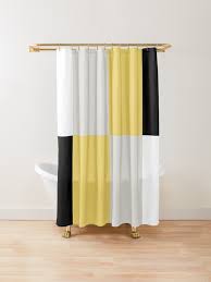 Minimal Abstract Yellow White Black 11 Shower Curtain By Beatrisveres In 2021 Curtains Washroom Interior Yellow Bathrooms