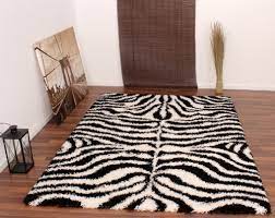 Teppich Hochflor Shaggy Zebra Muster Teppichcenter24