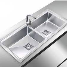 Sink made of stainless steel, a hygienic, strong and durable material that's easy to keep clean. Stainless Steel Double Bowl Kitchen Sink Grade 304 Id 20211842712