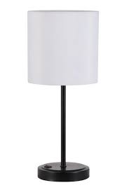 Mainstays Black Metal Grab And Go Stick Lamp With Usb Port Walmart Com In 2020 Black Lamps Lamp Table Lamps For Bedroom