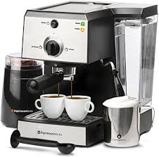 You can also read the customer reviews on amazon to see what others are saying about the size of the unit they purchased. Amazon Com 7 Pc All In One Espresso Machine Cappuccino Maker Barista Bundle Set W Built In Steamer Frother Inc Coffee Bean Grinder Portafilter Milk Frothing Cup Spoon Tamper 2 Cups Stainless Steel Kitchen