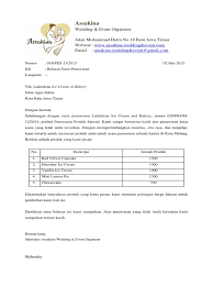 Surat penawaran merupakan surat yang dibuat oleh penjual kepada calon pembeli yang berisi mengenai informasi barang atau jasa yang akan dijual kepada calon pembeli. Contoh Surat Balasan Penawaran Ladzidzan Ice Cream Dan Bakery