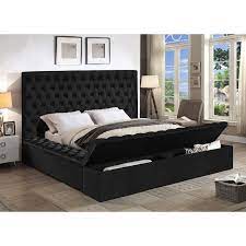 Pin By Paolo Angel Arevalo Vasquez On Quick Saves In 2021 Black Upholstered Bed Black Bedroom Furniture Upholstered Platform Bed