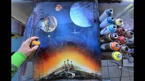 Cross Under Universe Spray Paint Art By Skech Youtube