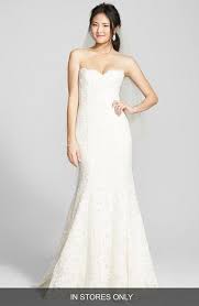 Women S Bliss Monique Lhuillier Strapless Lace Trumpet Gown Wedding Dress Long Sleeve Wedding Dress Size 10 Wedding Dress Sizes