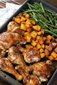 Brown Sugar Bourbon Bbq Sheet Pan Chicken Sweet Potatoes A Sheet Pan Meal With C Healthy Dinner Recipes Chicken Sheet Pan Dinners Chicken Green Bean Recipes