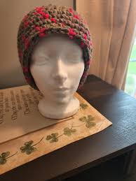 Gray and Pink Winter Hat