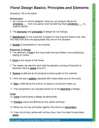 Floral Design Basics Principles And Elements Principles & elements 1 floral design basics:
