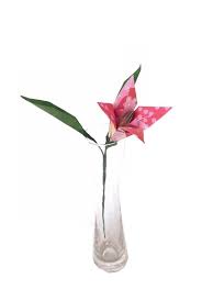 Maybe you would like to learn more about one of these? Origami Flower Lily With Stem Made From Japanese Design Pattern Paper In Pink Graceincrease Custom Origami Art
