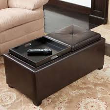 Storage ottoman with tray top. Marcus 2 Tray Top Bonded Leather Storage Bench Leather Storage Bench Leather Storage Ottoman Brown Storage Ottoman