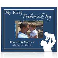 Catch father's favorite memories in happy fathers day photo frame, collage frames, photograph 3d shapes, plaques, and more. My First Fathers Day Personalized Picture Frame