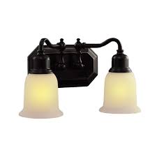 Check spelling or type a new query. Hampton Bay 2 Light Bathroom Vanity Wall Light Fixture In Weathered Bronze With Frosted Gl The Home Depot Canada