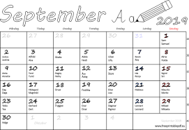 En årskalender i excel som visar året 2020. Kalender September 2019 Skriva Ut Gratis Utskrivbara Pdf